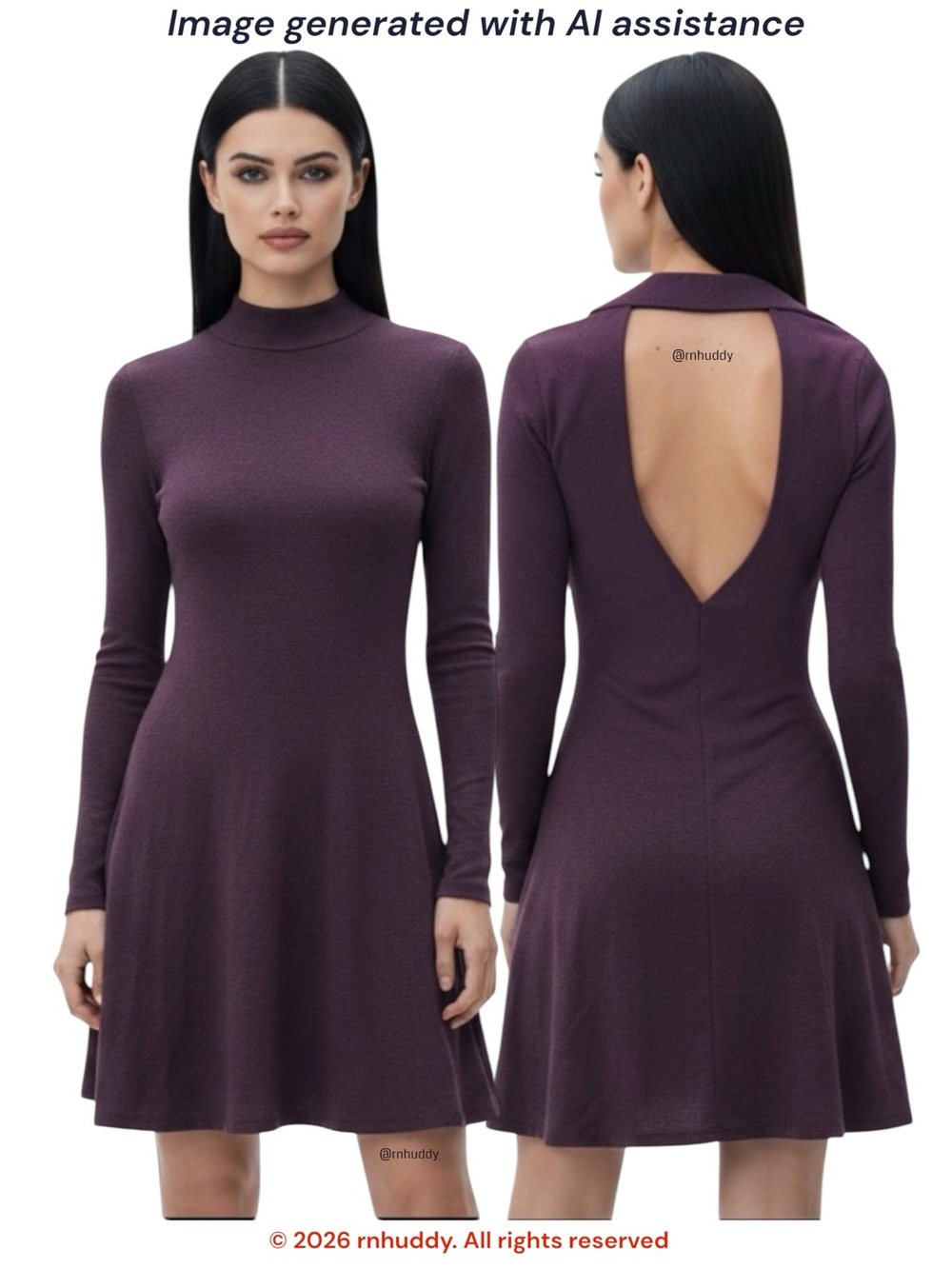 Wilfred Free S plum open back sweater dress